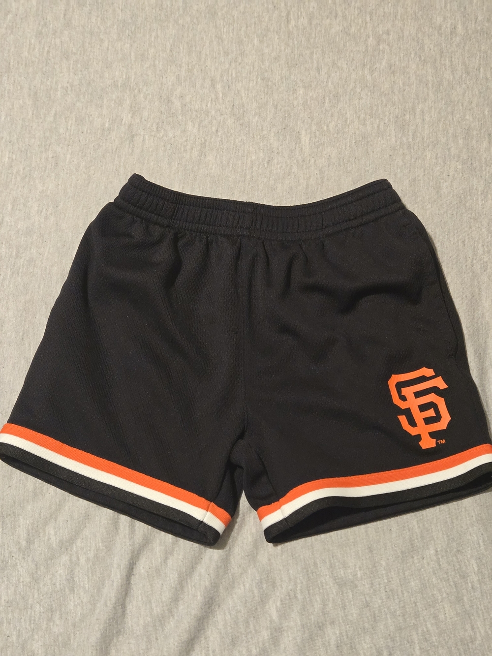 Boys 2T San Francisco Giants Retro Stripe Athletic Shorts - Black & Orange
